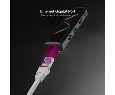 HUB USB-C 5 PUERTOS USB 3.0 RGB NANOCABLE