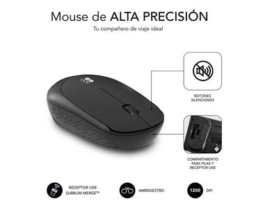 TECLADO + RATON BUSINESS SLIM SILENCIOSO WIRELESS NEGRO SUBBLIM