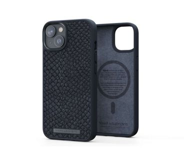 FUNDA MAGESAFE IPHONE 12/13/14 PIEL DE SALMON NEGRO NJORD