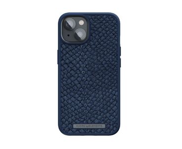 FUNDA MAGSAFE IPHONE 12/13/14 PIEL DE SALMON AZUL PETROLEO NJORD