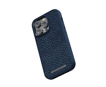 FUNDA MAGSAFE IPHONE 12/13/14 PRO PIEL DE SALMON AZUL PETROLEO NJORD