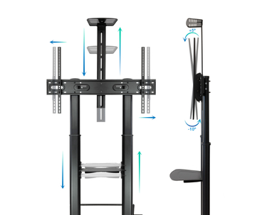 SOPORTE SUELO ARES CON RUEDAS 60''-100'' NEGRO TOOQ