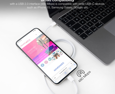 CABLE USB-C A USB-C 1M BLANCO NANOCABLE