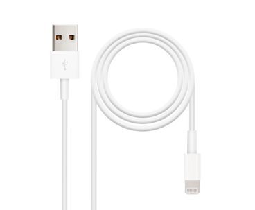 CABLE DATOS/CARGADOR USB LIGHTNING 0.5M BLANCO NANOCABLE